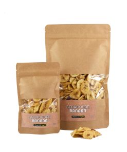 Bananenstukjes gedroog voor vogels.